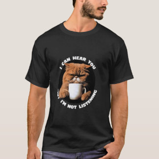 Camiseta Gato Lindo con Hombres Mujeres Gatito Colorido Caf