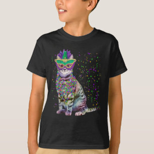 Camiseta Gato lindo con máscara de carnaval Amor al gato Ma
