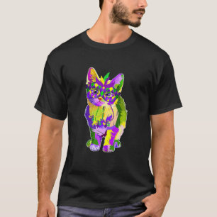 Camiseta Gato lindo con máscara de carnaval Amor al gato Ma