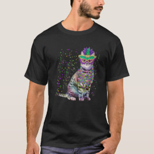 Camiseta Gato lindo con máscara de carnaval Amor al gato Ma