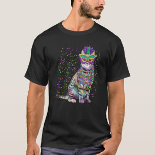 Camiseta Gato lindo con máscara de carnaval Amor al gato Ma