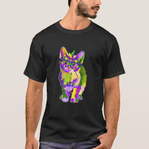 Camiseta Gato lindo con máscara de carnaval Amor al gato Ma