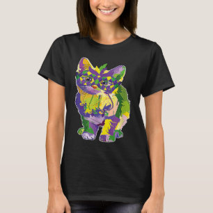 Camiseta Gato lindo con máscara de carnaval Gato Mardi Gras