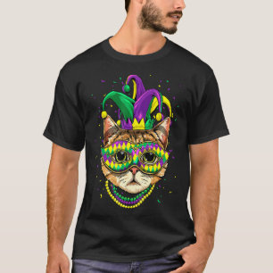 Camiseta Gato lindo con máscara de carnaval Gato Mardi Gras