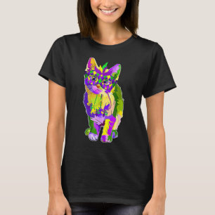 Camiseta Gato lindo con máscara de carnaval Gato Mardi Gras