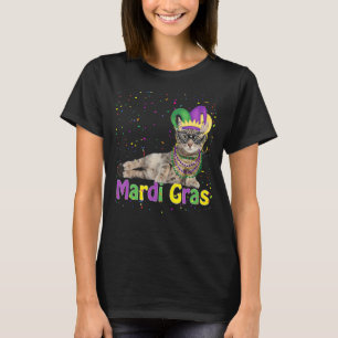 Camiseta Gato lindo con mascara de carnaval Mardi Gras Cat 