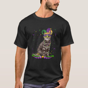 Camiseta Gato lindo con máscara de carnaval Mardi Gras Perr