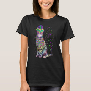 Camiseta Gato lindo con mascara de carnaval Máscara de Mard