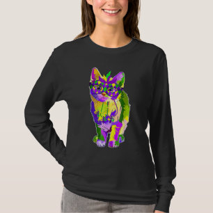 Camiseta Gato lindo con máscara de carnaval Máscara de mard