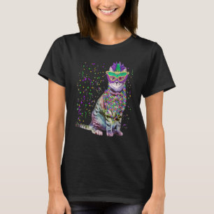 Camiseta Gato lindo con mascara de carnaval Máscara de Mard