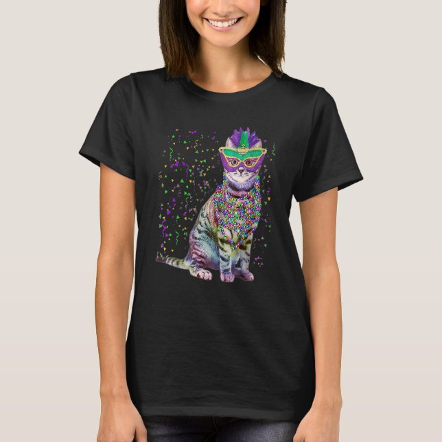 Camiseta Gato lindo con mascara de carnaval Máscara de Mard (Anverso)