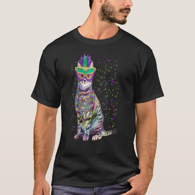 Camiseta Gato lindo con mascara de carnaval Máscara de Mard (Anverso)