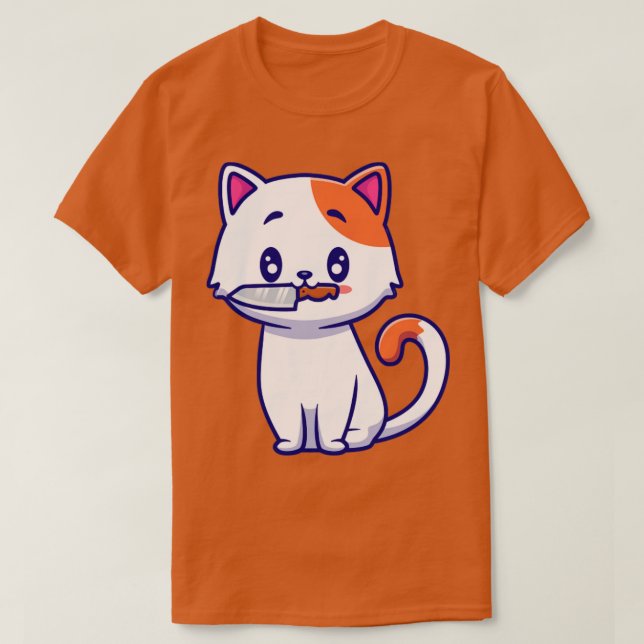Camiseta Gato lindo con Personalizado de Cuchillo (Diseño del anverso)