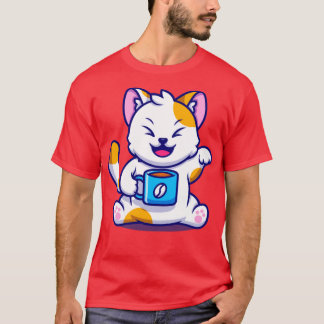 Camiseta Gato lindo con Personalizado de la Copa de Café
