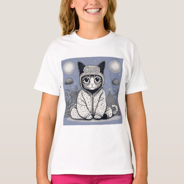 Camiseta Gato lindo con pijama (Anverso)
