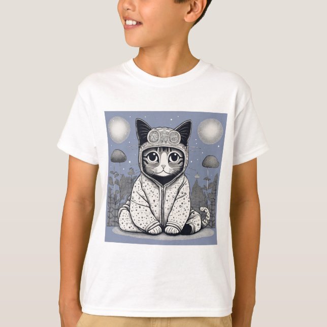 Camiseta Gato lindo con pijama (Anverso)
