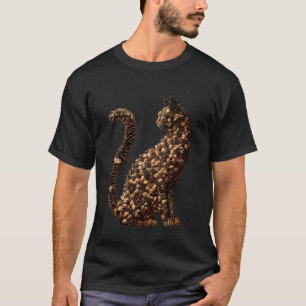 Camiseta Gato lindo con piñas Animal Otoñal Rústico Otoño 