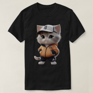 Camiseta gato lindo con ropa, gato gracioso