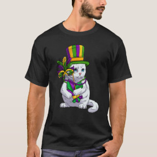 Camiseta Gato lindo de Mardi Gras Chicas y mujeres de Mardi