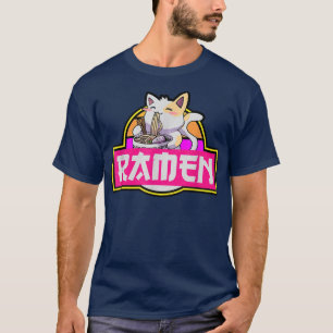 Camiseta Gato lindo de Ramen Kawaii Anime amante de la comi