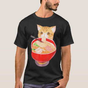 Camiseta Gato lindo de Ramen Kawaii Neko Anime Fideos japon