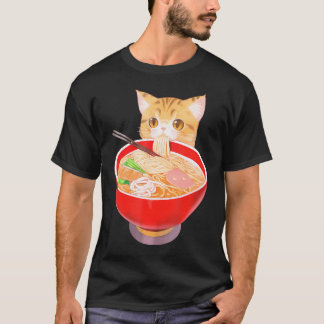 Camiseta Gato lindo de Ramen Kawaii Neko Anime Fideos japon
