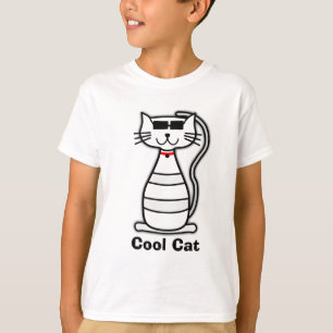 Camiseta Gato lindo del dibujo animado del gato fresco con