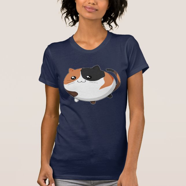 Camiseta Gato lindo del gatito del calicó de Kawaii (Anverso)