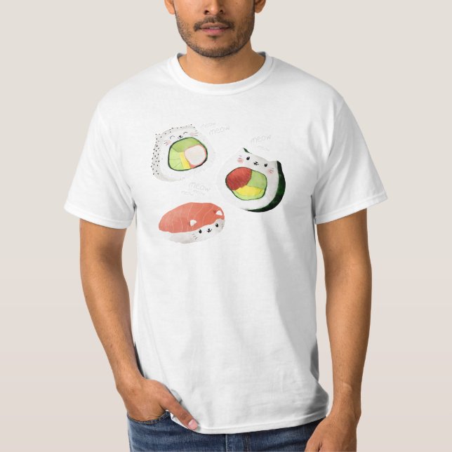 Camiseta Gato lindo del sushi (Anverso)