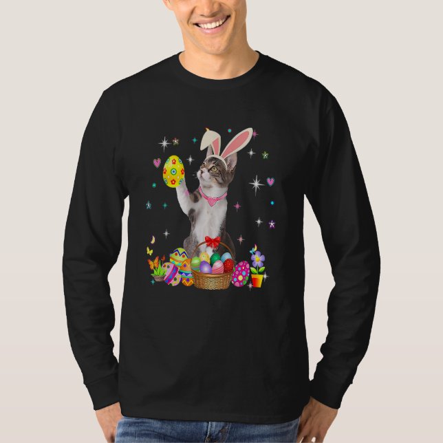 Camiseta Gato lindo Día de Pascua Diablos Huevos Vestir Hom (Anverso)