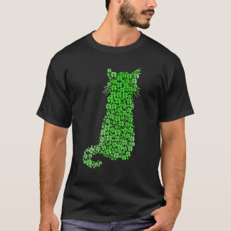 Camiseta Gato Lindo Día de San Patricio Trébol Gato Afortun