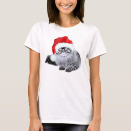 Camiseta Gato lindo divertido de Santa en navidad de los