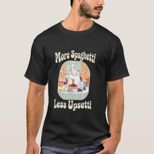 Camiseta Gato Lindo Divertido Que Dice Más Espaguetis Menos