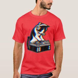 Camiseta Gato Lindo Dj House Music EDM Rave Gatito Deejay F