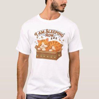 Camiseta Gato Lindo Durmiendo en Caja Divertido Estoy Durmi