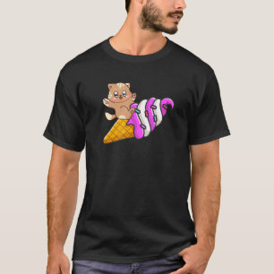 Camiseta Gato Lindo En Cono De Helado Gato Vacaciones De Ve