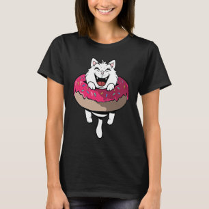 Camiseta Gato lindo en donas de anillo de donut