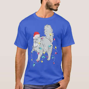 Camiseta Gato lindo en Navidades con luces de hadas