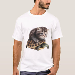 Camiseta gato lindo en tortuga Copiar Copiar