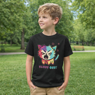 Camiseta Gato lindo enojado que silba y se larga.