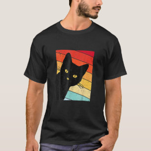 Camiseta Gato lindo estilo retro gatos gatitos negros