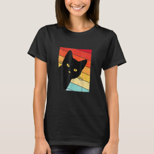 Camiseta Gato lindo estilo retro gatos gatitos negros
