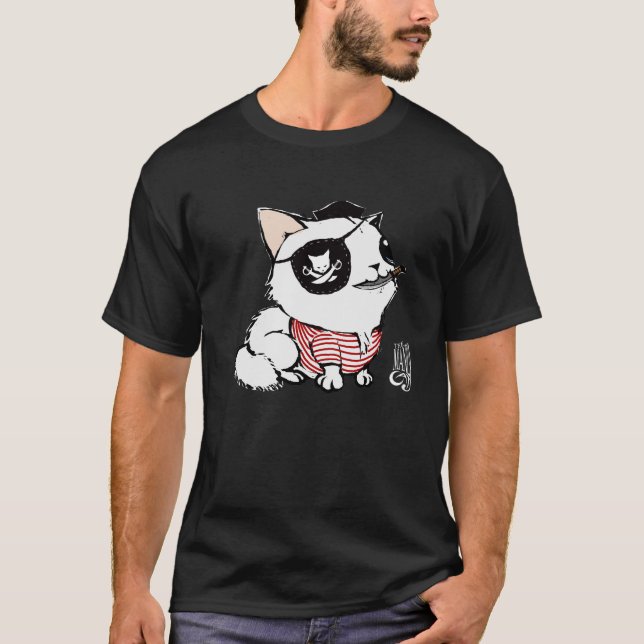 Camiseta Gato lindo extremo del pirata (Anverso)