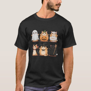 Camiseta Gato lindo Fantasma Bruja Mami Calabaza Gato Salón