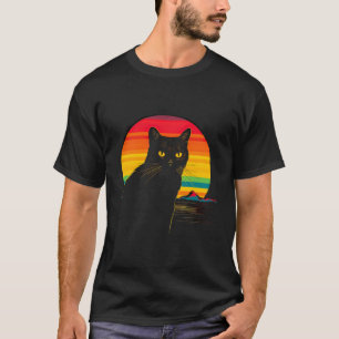 Camiseta Gato lindo frente al arcoiris De los gatos que ado