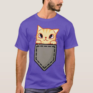 Camiseta Gato lindo gatito en el bolsillo Amo gatos 4