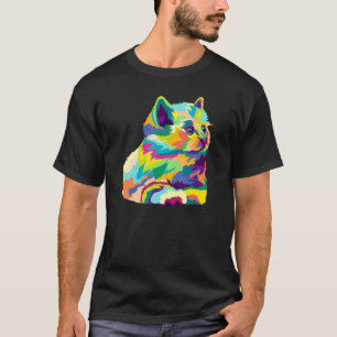 Camiseta Gato Lindo Gatito Pop Colorido para Mamá y Papá de