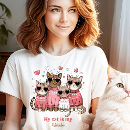 Camiseta Gato Lindo Gatito San Valentín Rosa Nombre Persona