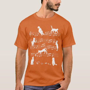 Camiseta Gato lindo gatito tocando nota musical clave músic