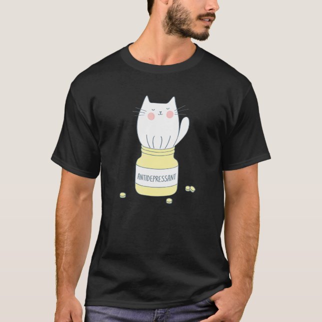 Camiseta Gato lindo Gato antidepresivo lindo gatito gatito  (Anverso)